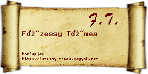 Füzessy Tímea névjegykártya